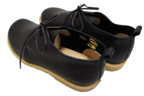 【かぼちゃの馬車 CA-210 ブラック】くたっとやわらか本革靴紐シューズ